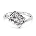 LUSTRO STELLA Hergestellt mit Feinster ZIRKONIA Ring 925 Silber platiniert image number 0