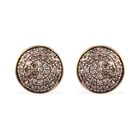 Natürliche Champagner Diamant-Ohrstecker, 925 Silber Gelbgold Vermeil ca. 0.33 ct