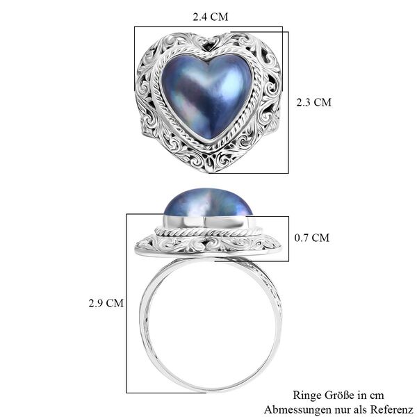 D'Joy Royal Bali - Blauer Mabe Perle Herz Ring image number 5