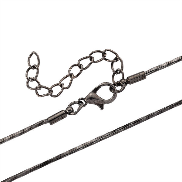 Schwarze Kristall, Kunststoff Perle Anh&auml;nger mit Kette ca. 63.5 cm + 5 cm Extender, Legierung emailliert, Legierung Schwarz image number 5