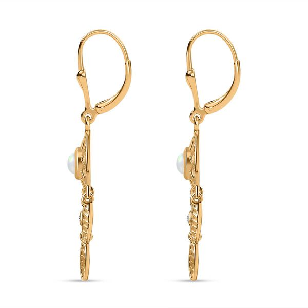 AA Natürliche, äthiopische Welo Opal und Zirkon Ohrringe - 0,45 ct. image number 4