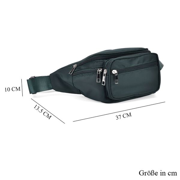 Nylon-G&uuml;rteltasche mit RFID-Schutz, 37x10x13,5cm, Dunkelgr&uuml;n image number 6