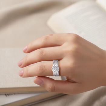 LUSTRO STELLA wei&szlig;er Zirkonia Solit&auml;r-Stil-Ring