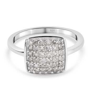 Diamant Ring 925 Silber platiniert (Gr&ouml;&szlig;e 17.00) ca. 0,50 ct