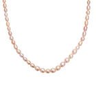 AA Rosa Süßwasser Perle Halskette ca. 45 cm 925 Silber 750 Gelbgold Vermeil