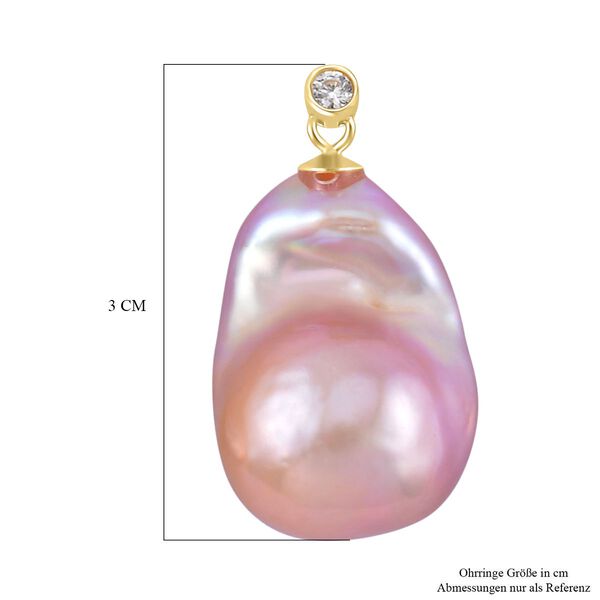 Barock mehrfarbige S&uuml;&szlig;wasserperlen- und Zirkon-Ohrringe image number 4