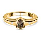 AAA Turkizit, weißer Zirkon Ring, 925 Silber vergoldet, (Größe 20.00) ca. 0.47 ct
