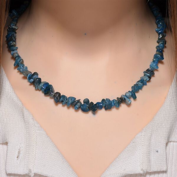 Neon Apatit Halskette, flexibel, Reiner Edelstahl ca. 160.00 ct image number 2