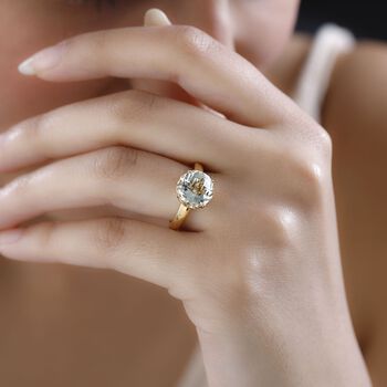 Prasiolith Solit&auml;r Ring - 3,41 ct.