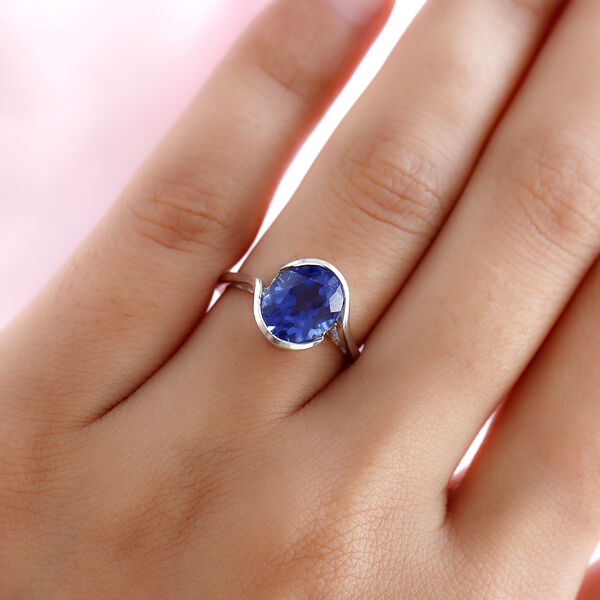 Ceylonfarbener Quarz-Ring, 925 Silber platiniert -2,93 ct.&nbsp; image number 3