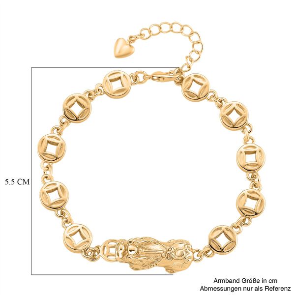 Nickelfreies Messing Armband ca. 18 cm + 2.5 cm Extender, ca. 13,50g, Goldfarben image number 7