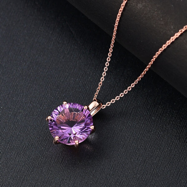 Rose De France Amethyst Anhänger mit 50cm Kette - 5,60 ct. image number 2
