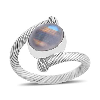 Royal Bali - Regenbogen Mondstein Ring, 925 Silber, (Gr&ouml;&szlig;e 17.00) ca. 5.85 ct