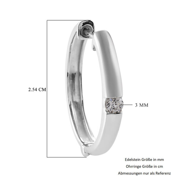 LUSTRO STELLA Hergestellt mit ZIRKONIA Creolen 925 Silber Platin-Überzug image number 6