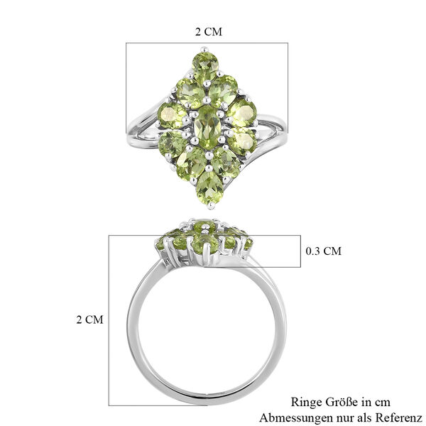 Nat&uuml;rlicher Peridot Ring 925 Silber platiniert  ca. 2,04 ct image number 7