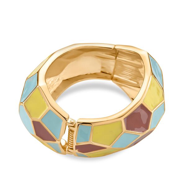 Emaille-Armreif im Facetten-Design, ca. 18 cm, Beige image number 6