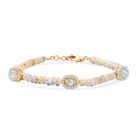 D'Joy AA Natürlicher, äthiopischer Welo Opal Armband ca. 19 cm 925 Silber 750 Gelbgold Vermeil (10-15 Werktage Lieferzeit) ca. 22.85 ct