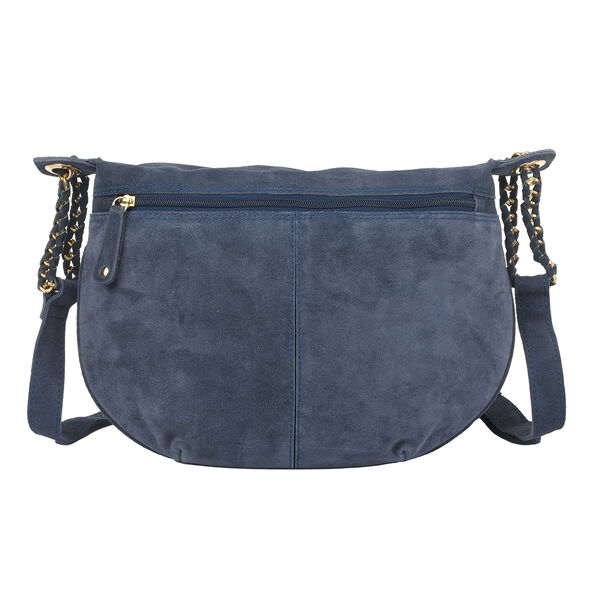 Crossbody Tasche aus 100% echtem Leder, Größe 33x3,8x25,4 cm, Dunkelblau image number 4