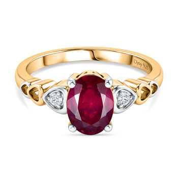 D'Joy afrikanischer Rubin und Zirkon zweifarbiger Ring - 1,99 ct.