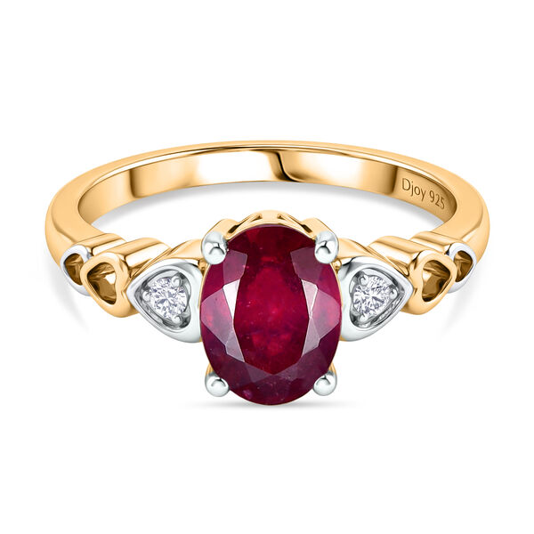 D'Joy afrikanischer Rubin und Zirkon zweifarbiger Ring - 1,99 ct.