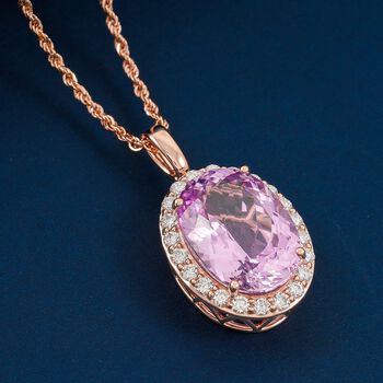 AAA Martha Rocha Kunzite, Lab Grown Diamant Schmuckset ca. 45 cm 417 Gold ca. 15,64 ct.