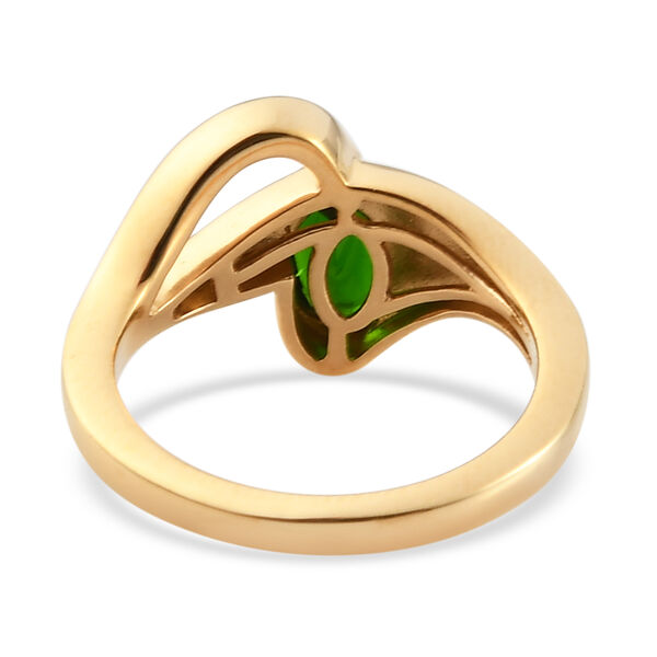 Natürlicher Chromdiopsid Ring 925 Silber vergoldet  ca. 0,72 ct image number 6