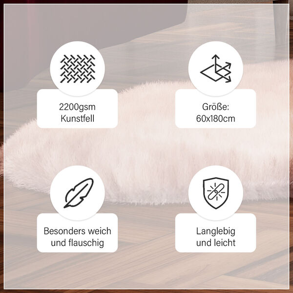Kunstfell Teppich, altrosa image number 5