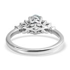 Espirito Santo Aquamarin und weißer Diamant Ring, 925 Silber platiniert, ca. 0,84 ct image number 5