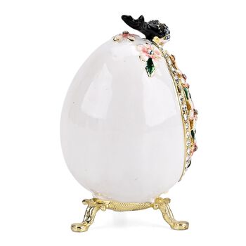 LIVMORE Ei-Design Schmuckdose, 5x5x8,2cm, Wei&szlig;