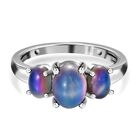 Aurora Mondstein Ring 925 Silber platiniert (Größe 17.00) ca. 2.56 ct