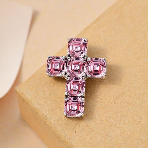 J Francis gefertigt mit SWAROVSKI- Hellrosa Swarovski Zirkonia Anhänger image number 2