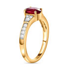 Afrikanischer Rubin und weißer Zirkon-Ring, 925 Silber vergoldet  ca. 1,27 ct image number 4