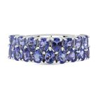 Tansanit Ring, 925 Silber rhodiniert, (Größe 21.00), ca. 2.45 ct