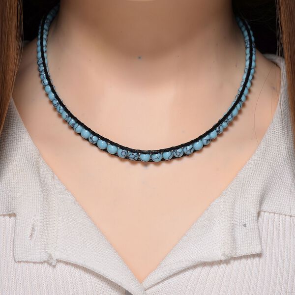 Flexible blaue Howlith Halskette - 80 ct. image number 2