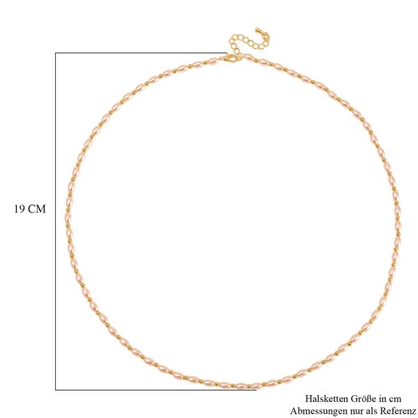 Goldene Muschelkernperle Halskette ca. 50cm + 5cm Extender, Std Gelb image number 6