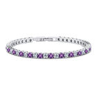 AAA Amethyst Zirkonia Armband ca. 19 cm Messing rhodiniert