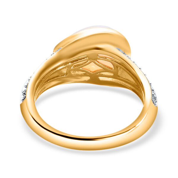 Natürlicher, äthiopischer Opal und Zirkon-Ring, 925 Silber Gelbgold Vermeil  ca. 1,76 ct image number 8