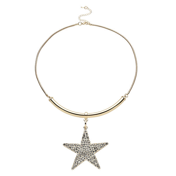 Wei&szlig;e Kristall-Halskette, 50+5 cm