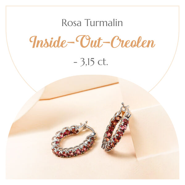 Infinity rosa Turmalin Inside-Out-Creolen - 3,15 ct. image number 6