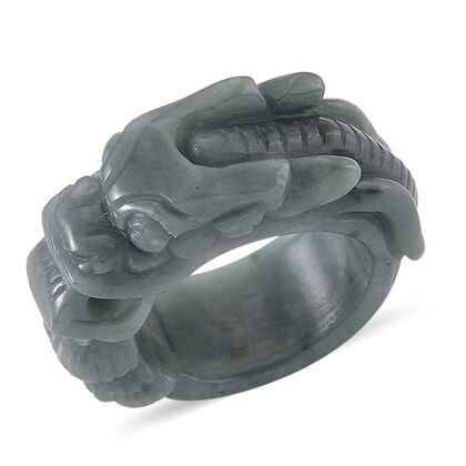 EXTREM SELTEN Nat&uuml;rlicher Olmek Jadeit Ring 16 cm ca. 40.00 ct (Gr&ouml;&szlig;e 19.00)