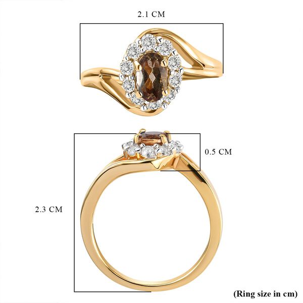 Nat&uuml;rlicher Jenipapo Andalusit Ring, 925 Silber vergoldet, ca. 0.98 ct image number 6