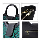 Handtasche aus 100% echtem Leder, Schlangenmuster, Smaragdgrün image number 4