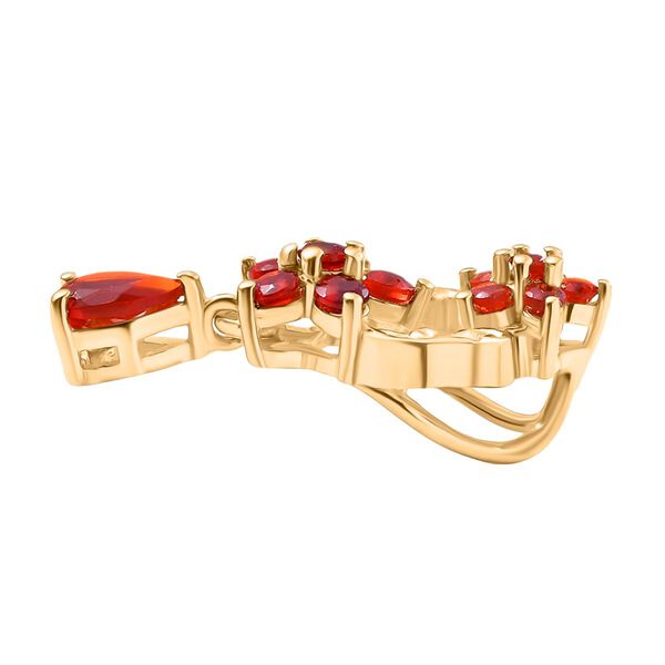 Djoy AA Mexikanischer Kirschfeuer-Opal Anh&auml;nger 925 Silber 750 Gelb Vergoldet ca. 0,38 ct. image number 4