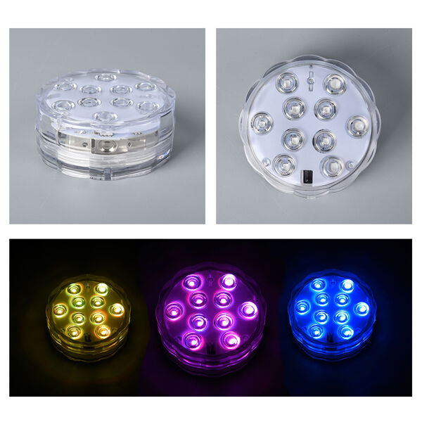 2er Set, LED Wasserfarblicht mit Fernbedienung (ca. 7x7x2cm) image number 4