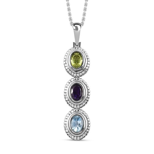 Multi-Edelstein-Anhänger mit 50cm Kette - 2.25 ct image number 0