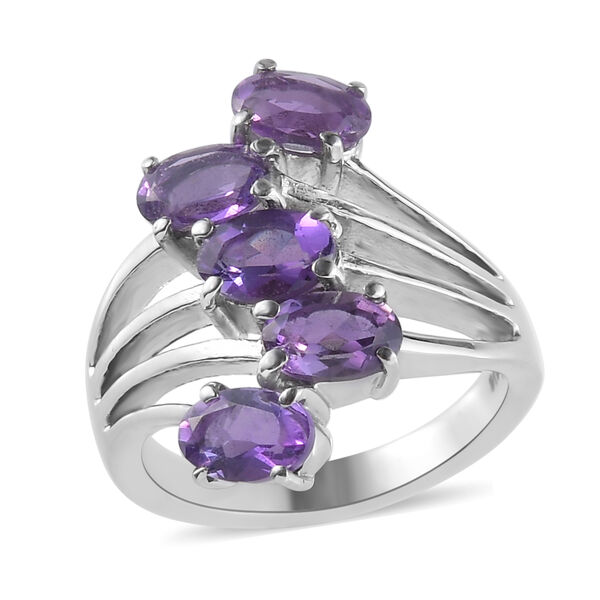 Afrikanischer Amethyst bypass Ring Edelstahl  ca. 2,03 ct image number 4