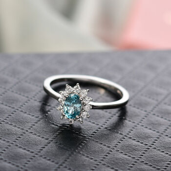 D'Joy blauer und wei&szlig;er Zirkon Ring - 1,07 ct.