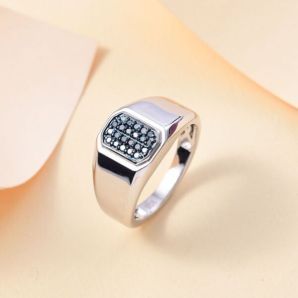 Blauer Diamant-Herrenring - 0,25 ct. image number 2