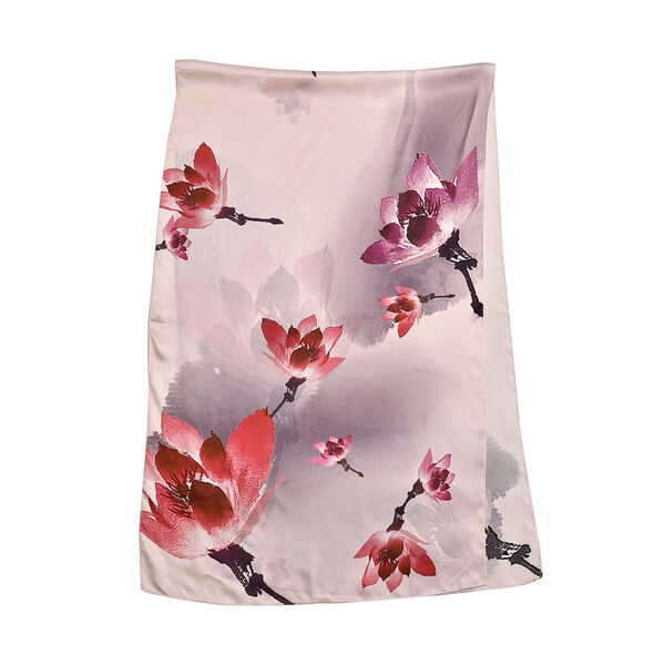 LA MAREY &ndash; Kreppsatin Seidenschal, rosa image number 3