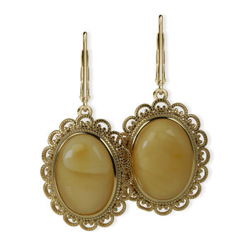 Nat&uuml;rlicher Baltischer Butterscotch-Bernstein Ohrringe 925 Silber Gelbes Gold